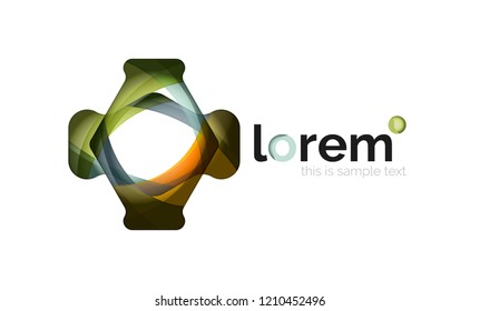 Abstract geometric logo design, overlapping shapes, vector icons