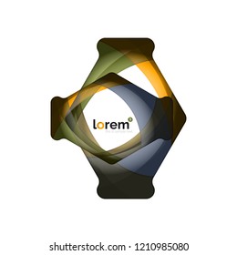 Abstract geometric logo design, overlapping shapes, vector icons