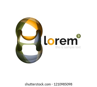 Abstraktes geometrisches Logo-Design, überlappende Formen, Vektorsymbole