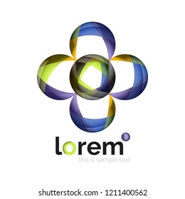 Abstract geometric logo design, overlapping shapes, vector icons