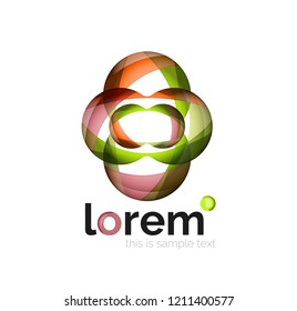 Abstract geometric logo design, overlapping shapes, vector icons