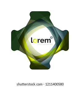Resumen de diseño de logotipo geométrico, formas superpuestas, iconos vectoriales