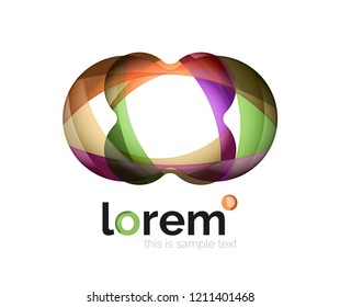 Abstract geometric logo design, overlapping shapes, vector icons