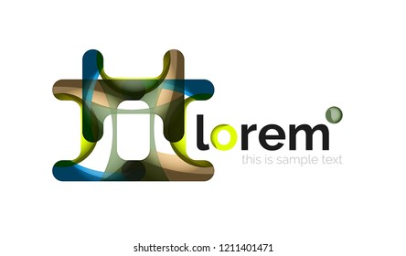 Abstract geometric logo design, overlapping shapes, vector icons