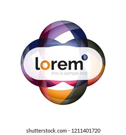 Abstract geometric logo design, overlapping shapes, vector icons