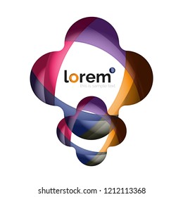 Resumen de diseño de logotipo geométrico, formas superpuestas, iconos vectoriales