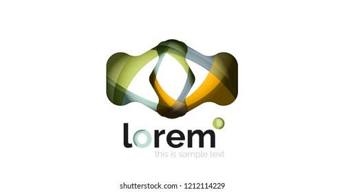 Abstract geometric logo design, overlapping shapes, vector icons