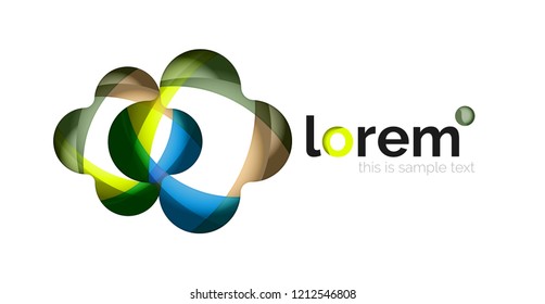 Resumen de diseño de logotipo geométrico, formas superpuestas, iconos vectoriales