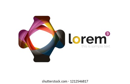 Abstract geometric logo design, overlapping shapes, vector icons