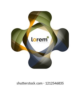 Abstract geometric logo design, overlapping shapes, vector icons