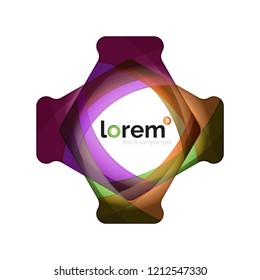 Abstraktes geometrisches Logo-Design, überlappende Formen, Vektorsymbole