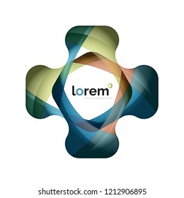 Abstract geometric logo design, overlapping shapes, vector icons