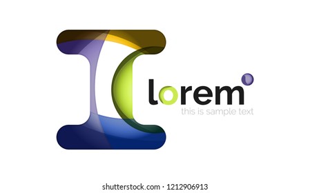 Resumen de diseño de logotipo geométrico, formas superpuestas, iconos vectoriales