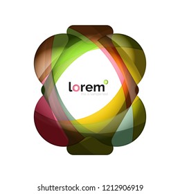 Resumen de diseño de logotipo geométrico, formas superpuestas, iconos vectoriales