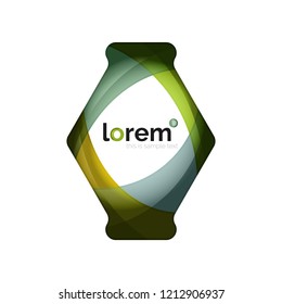 Resumen de diseño de logotipo geométrico, formas superpuestas, iconos vectoriales