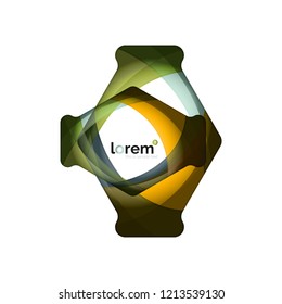 Abstract geometric logo design, overlapping shapes, vector icons
