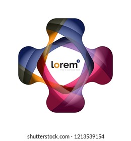 Abstract geometric logo design, overlapping shapes, vector icons