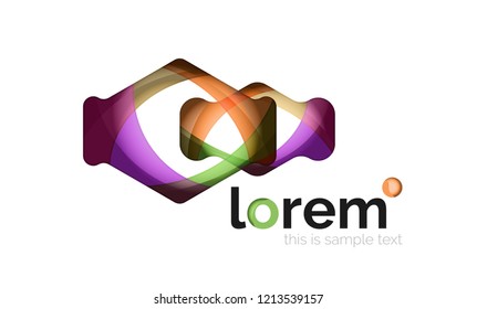Abstract geometric logo design, overlapping shapes, vector icons