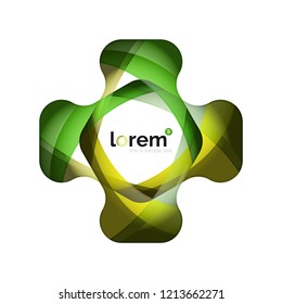 Resumen de diseño de logotipo geométrico, formas superpuestas, iconos vectoriales