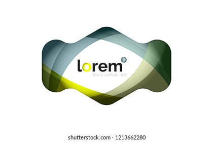 Resumen de diseño de logotipo geométrico, formas superpuestas, iconos vectoriales