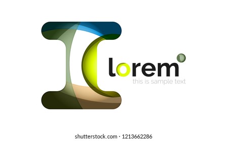 Abstract geometric logo design, overlapping shapes, vector icons