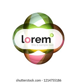 Resumen de diseño de logotipo geométrico, formas superpuestas, iconos vectoriales