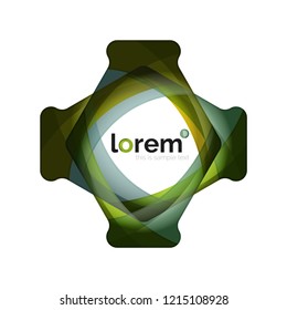 Resumen de diseño de logotipo geométrico, formas superpuestas, iconos vectoriales