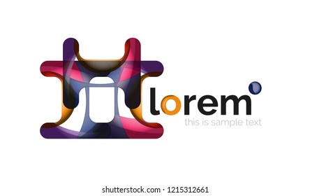 Abstract geometric logo design, overlapping shapes, vector icons