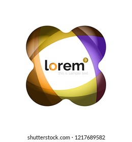 Abstract geometric logo design, overlapping shapes, vector icons