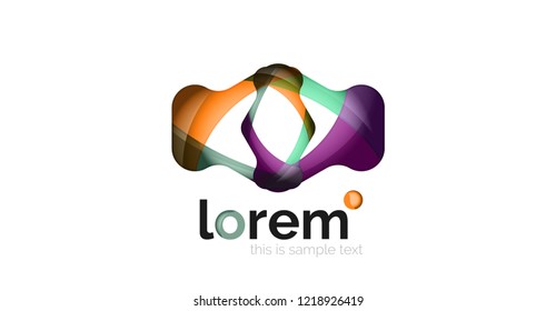 Resumen de diseño de logotipo geométrico, formas superpuestas, iconos vectoriales