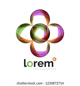 Abstract geometric logo design, overlapping shapes, vector icons