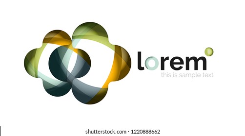 Resumen de diseño de logotipo geométrico, formas superpuestas, iconos vectoriales