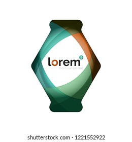 Abstract geometric logo design, overlapping shapes, vector icons