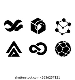 Abstract Geometric Logo Design Set  Modern, Minimalist, and Creative Vector Icons