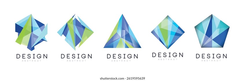 Diseño geométrico Abstractas del logotipo con la forma y la figura Vector Set