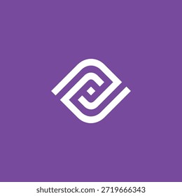 Design de logotipo geométrico abstrato simbolizando conexão e fluxo, perfeito para tecnologia e branding