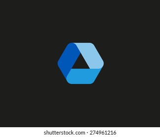 Abstract geometric logo design template. Colorful hexagon sign. Universal icon
