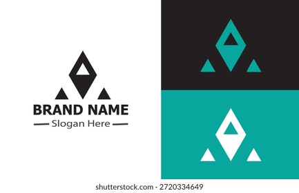 Design de logotipo geométrico abstrato com triângulos e forma de diamante identidade da marca.