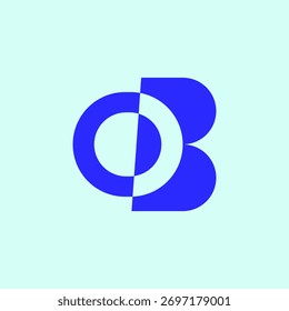 Abstractas elemento geométrico del logotipo en azul y blanco. Ideal para la marca de negocios moderna, startups tecnológicas y diseños de marketing innovadores. Gráfico de Vector limpio y aislado.