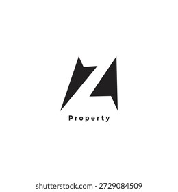Abstract geometric logo featuring letter z shape, suitable for property business, real estate, modern design, minimal style.
