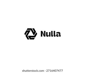 Abstract geometric logo. Hexagon and triangle negative space monochrome sign. Universal construction real estate building logotype.