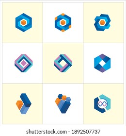 Abstract Geometric logo icon design template set