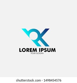 Abstract geometric logo icon with ribbon illustration for business and technology company