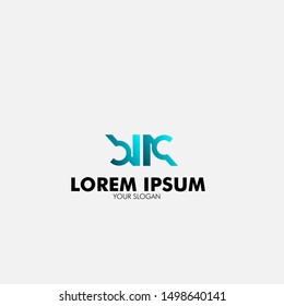 Abstract geometric logo icon with ribbon illustration for business and technology company