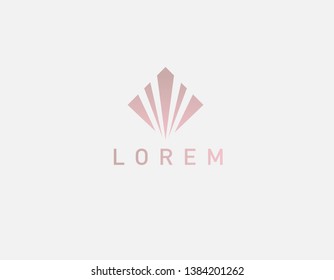 Abstract geometric logo icon square with stripes for business company