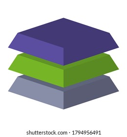 Abstract geometric logo icon templates with 3D isometric cubes. Symbol emblem. Vector illustration