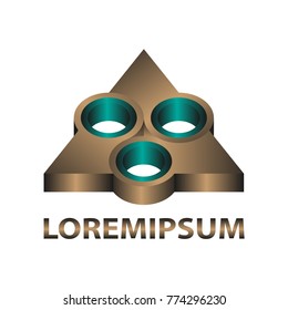 Abstract geometric logo. Icon with triangle