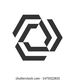 Abstract geometric logo icon vector. Initial F logo concept.