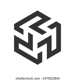 Abstract geometric logo icon vector. Initial P logo concept.
