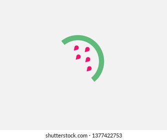 Abstract geometric logo icon of watermelon slice